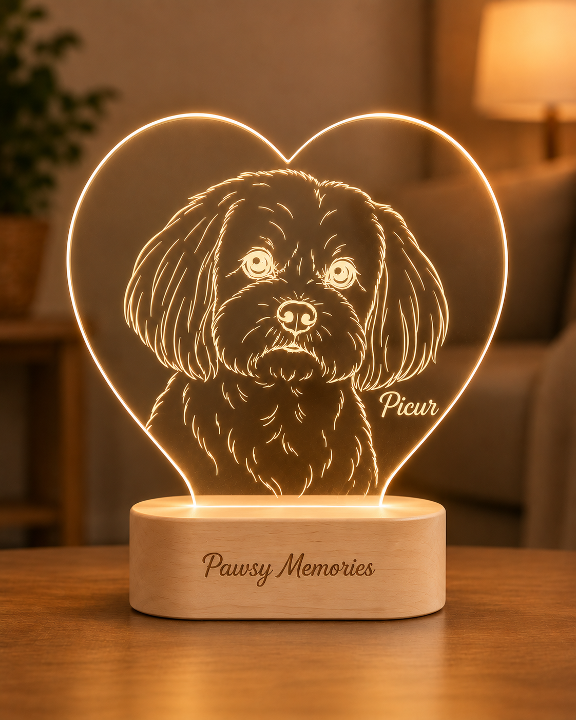 Szív alakú Plexi Led Lámpa